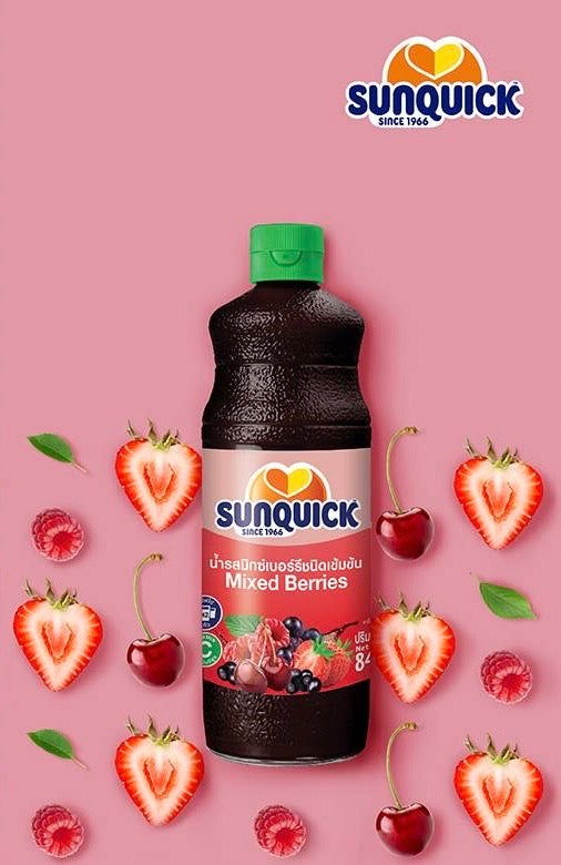 tha>Sunquick mixed berry flavour cordial squash mix 10:1 840 ml