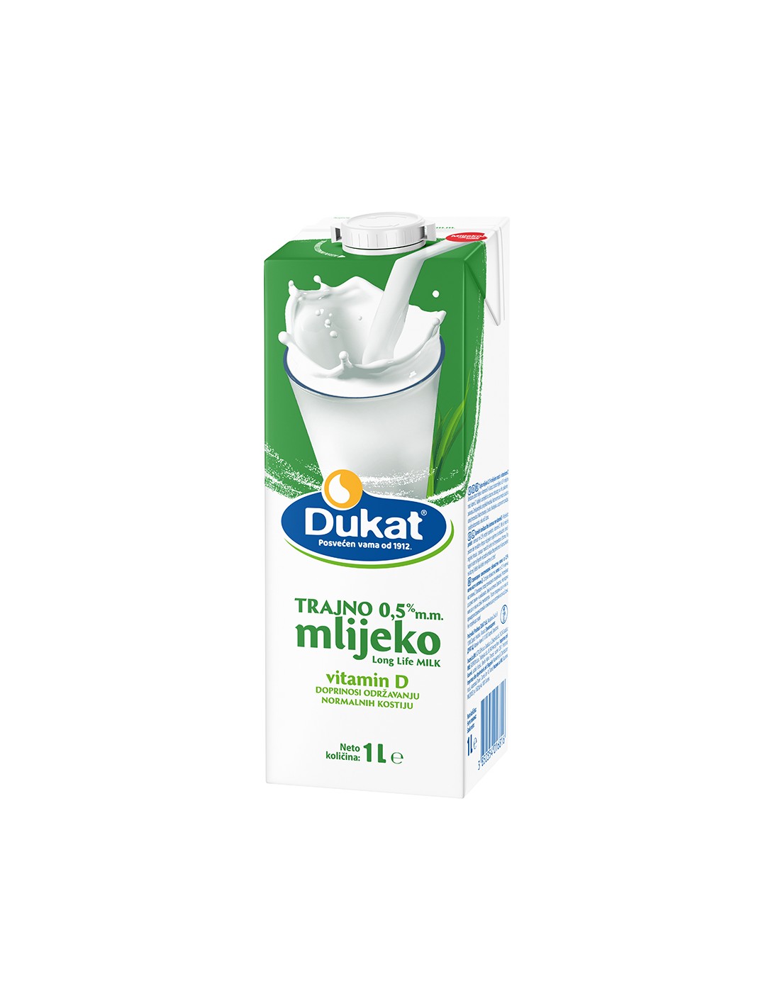aga>Low Fat Milk 0,5% 1l Dukat