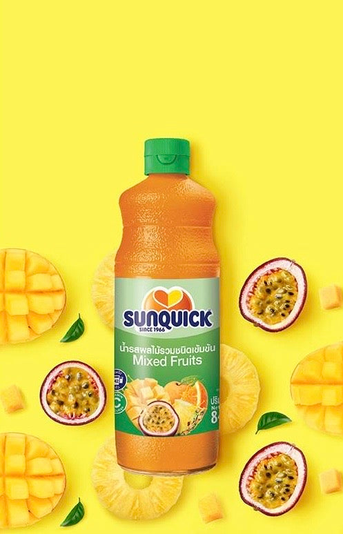 tha>Sunquick Mixed fruit flavour cordial squash mix 10:1 840 ml