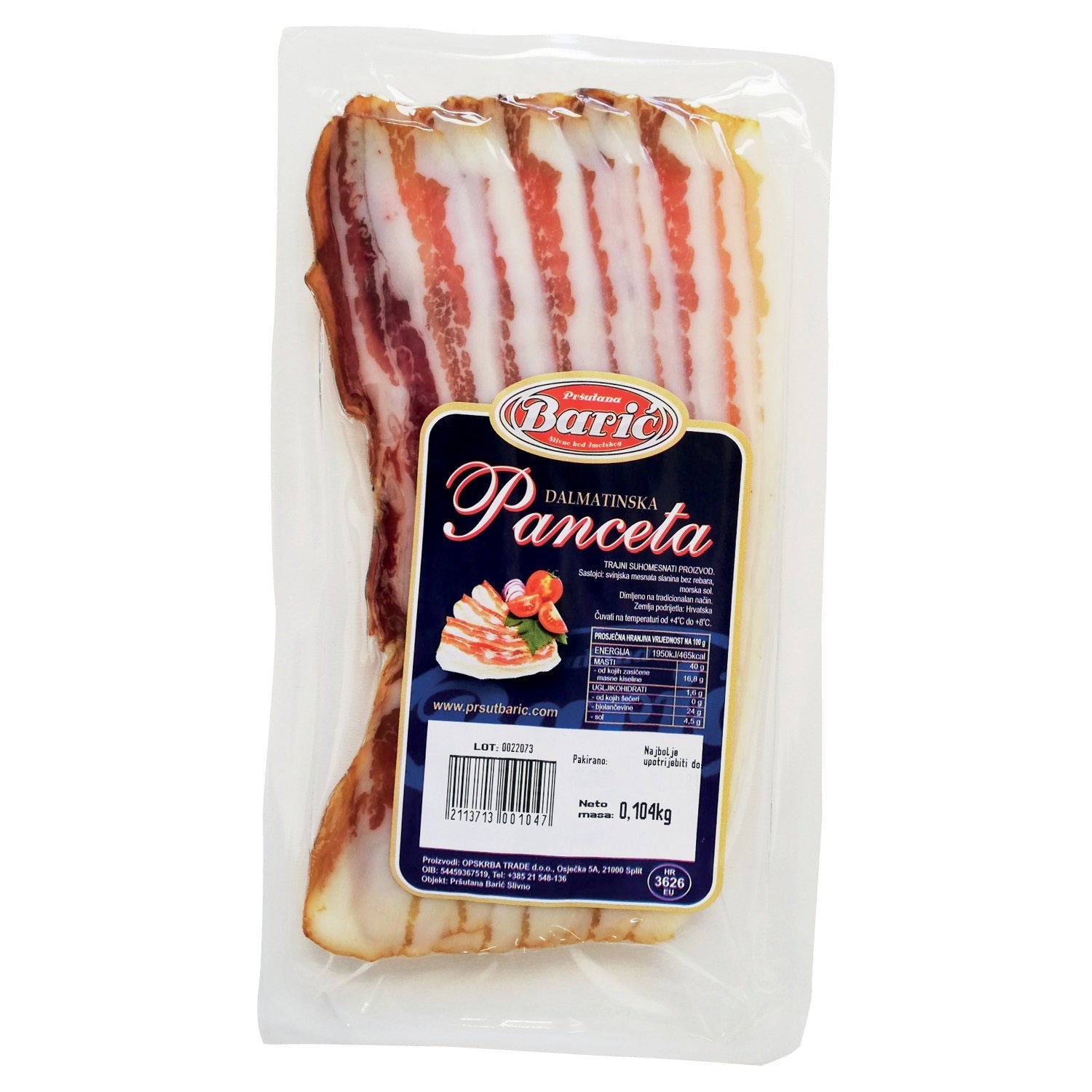 dub>Pancetta slices 100g Prsutana Baric
