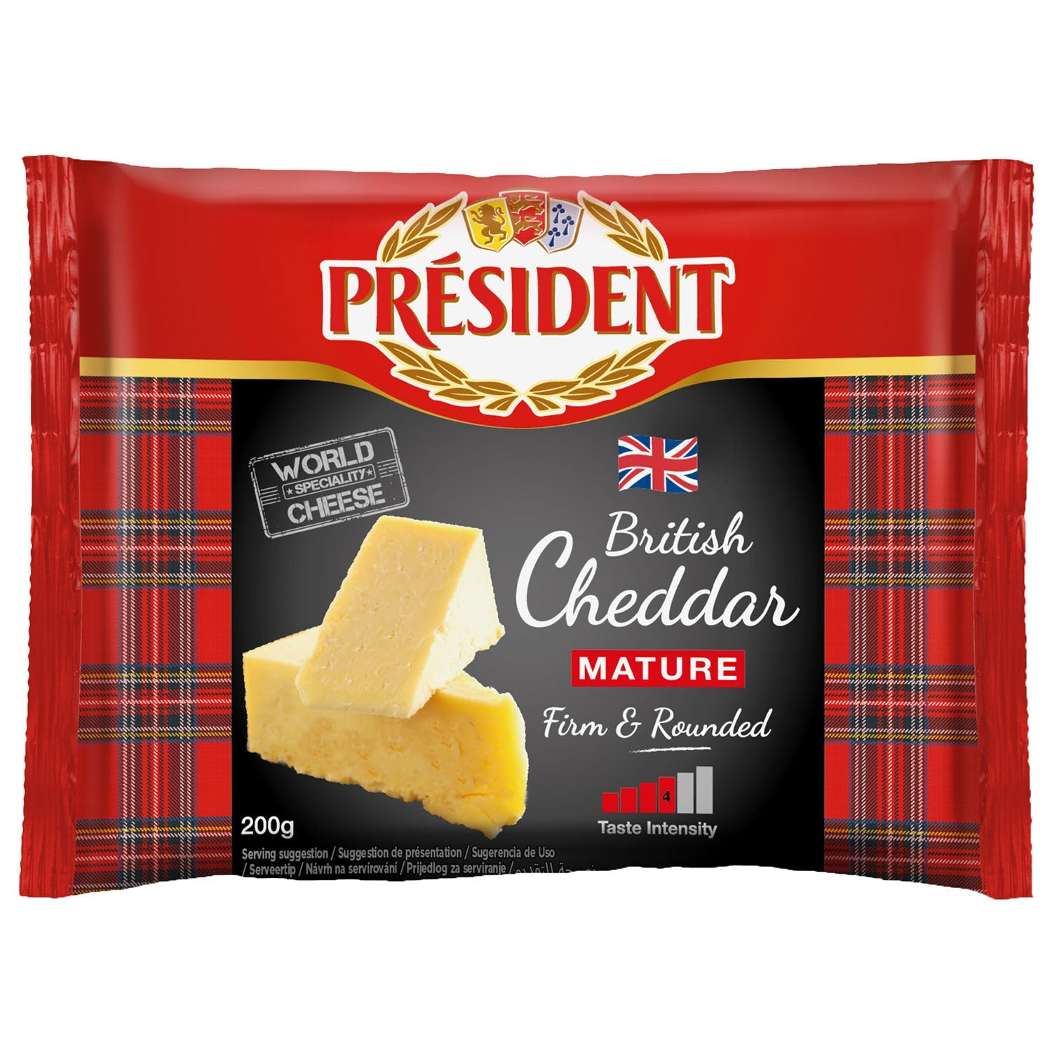 aga>President British Cheddar cheese Mature 200g