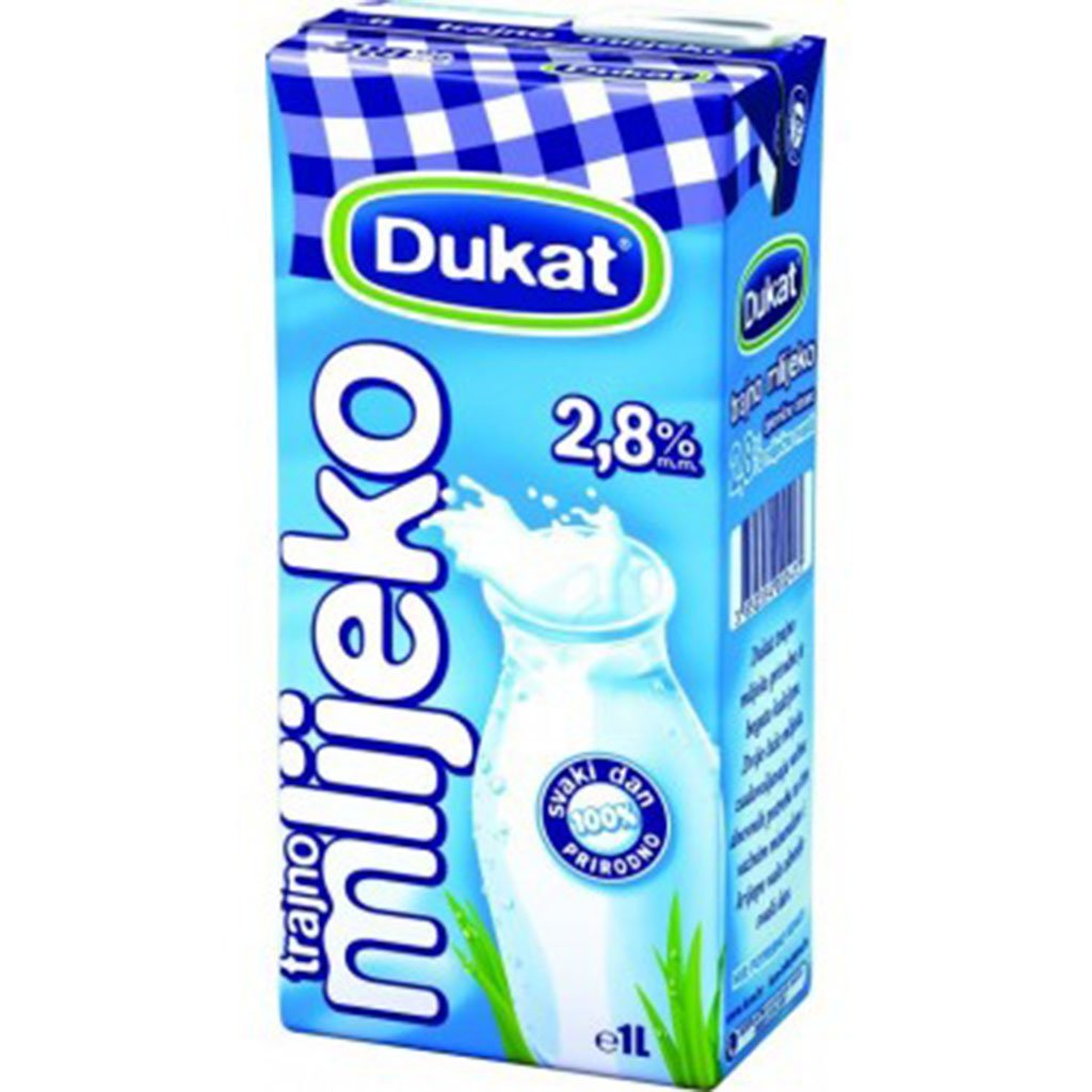 dub>Long Life Milk  Whole 2,8% 1L Dukat