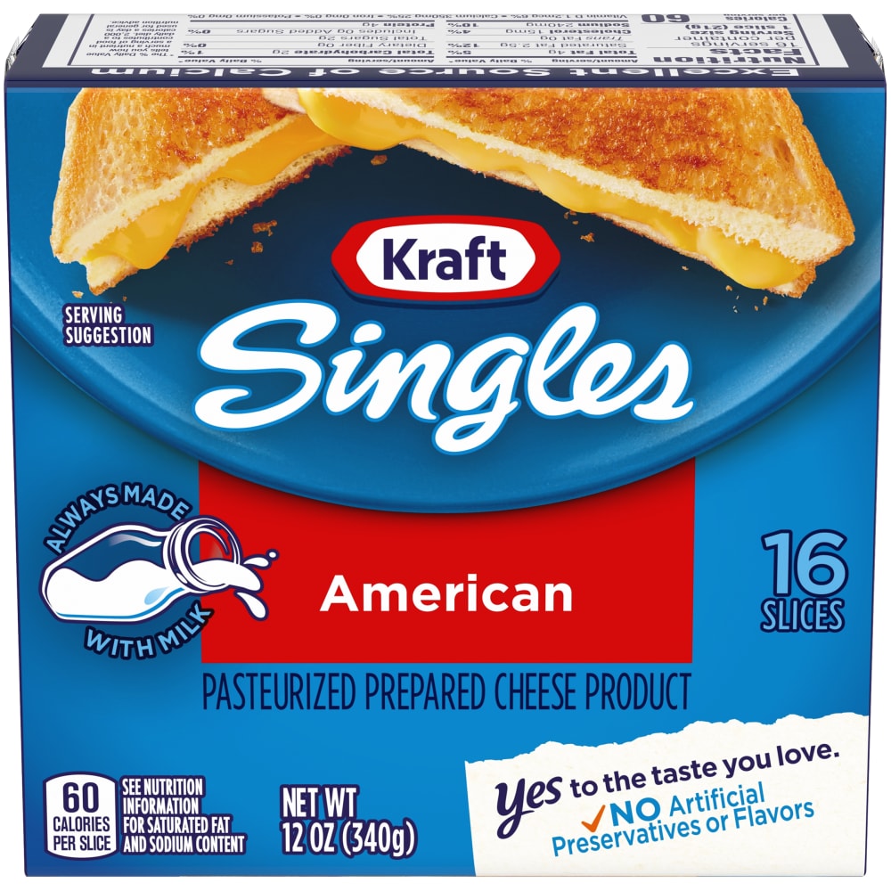 bah>Kraft American Singles, 12 oz