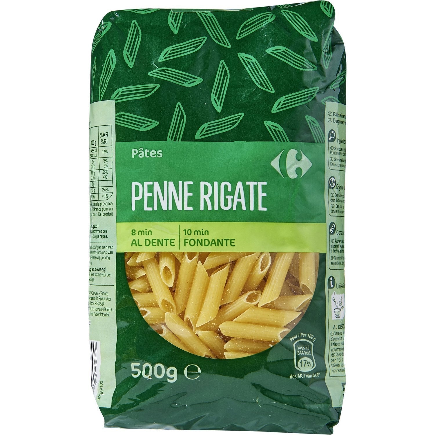 stm>Penne Rigate, Carrefour 500gr, 17oz