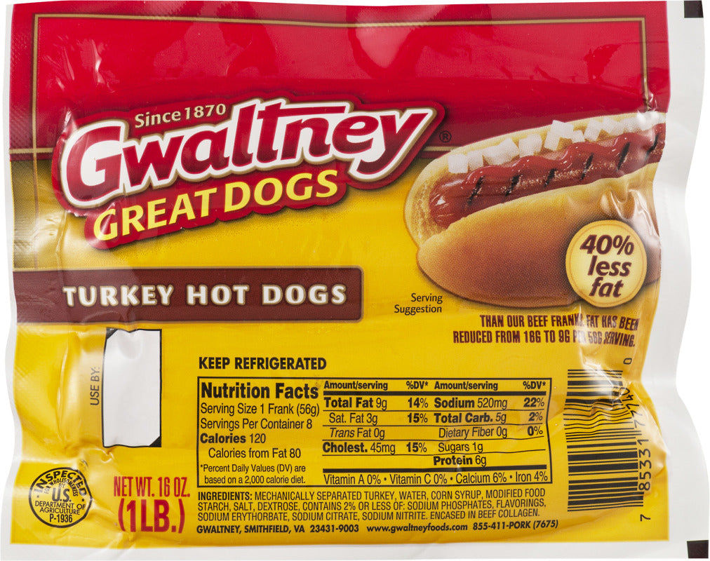 stl>Gwathney Hot Dogs, Turkey - Pack of 10